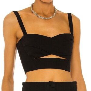 Sabina Musayev Black Crop Top with Cutout